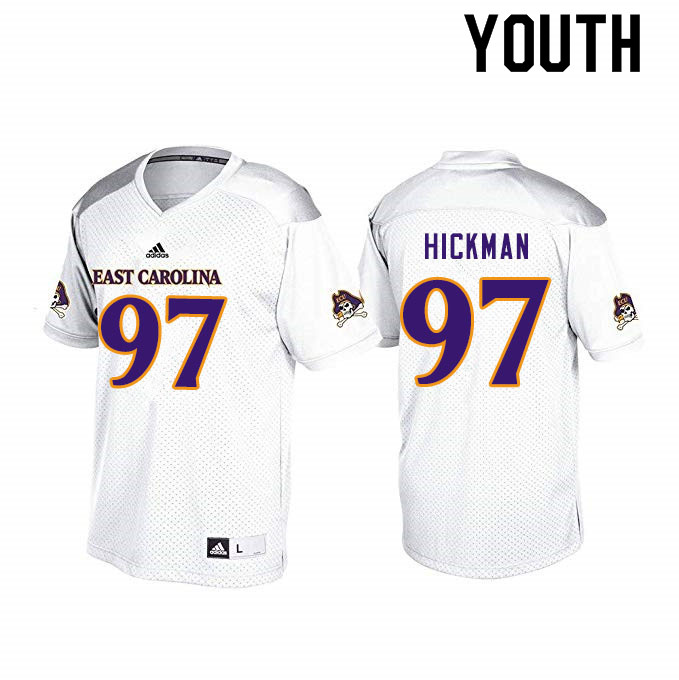 Youth #97 Immanuel Hickman ECU Pirates College Football Jerseys Sale-White